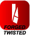 Forged-twisted logo